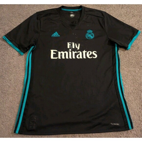 Adidas 2017/18 Real Madrid Cristiano Ronaldo Black Away Soccer Jersey Men's L - Picture 1 of 6